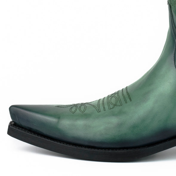 Botas Cowboy de Homem e Mulher Artesanais Couro Verde 1920 Texanas