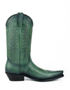 Botas Cowboy de Homem e Mulher Artesanais Couro Verde 1920 Texanas