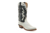 Botas Cowboy de Mulher Artesanais Couro Branco e Preto LF1626E Texanas