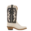 Botas Cowboy de Mulher Artesanais Couro Branco e Preto LF1626E Texanas