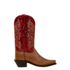Bottes de cowboy marron pour femmes avec tige brodée rouge LF1628E