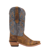 Bottes de cowboy brodées marron et bleues pour femmes LF1601E