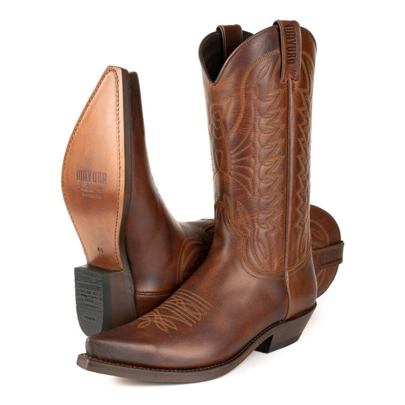 Botas Cowboy de Homem e Mulher Artesanais Couro Castanho 1920 FR Texanas