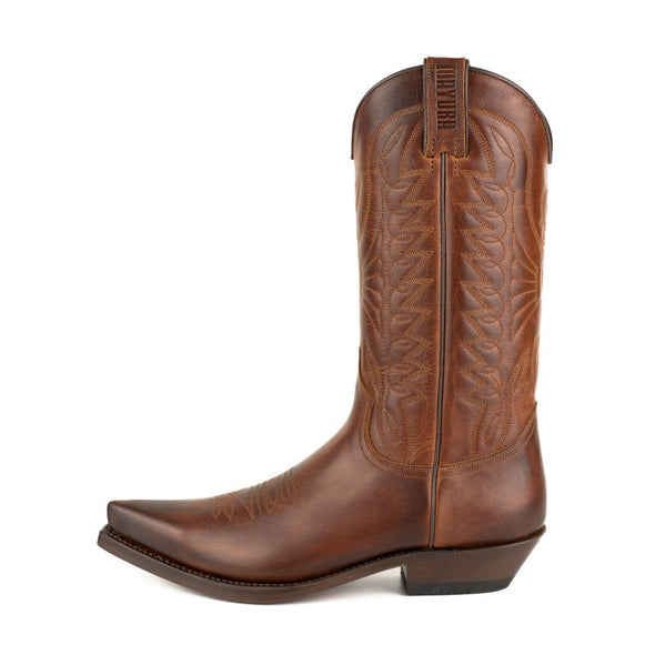 Botas Cowboy de Homem e Mulher Artesanais Couro Castanho 1920 FR Texanas