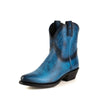 Botas ou Botins Cowboy de Mulher Artesanais Couro Azul 2374 Texanas