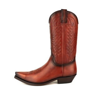 Men's and Women's Cowboy Boots Handmade Orange Leather 1920 Texans