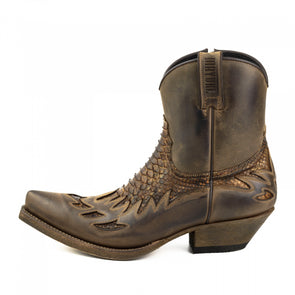 Men's Cowboy Boots (Texas) Model 12 Crazy Old Sadale / Pitón Tierra Mate | Cowboy Boots Portugal