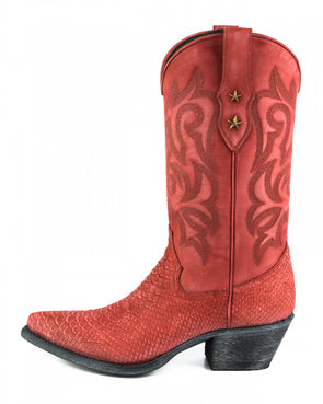 Bottes Cowboy Pour Femme Modèle Alabama 2524 Rouge Délavé | Bottes de cowboy Portugal