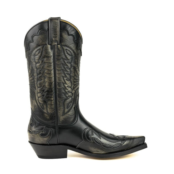 Botas de Homem e Mulher Cowboy (Texanas) Preto e Cinzento Prata 1927-C Milanelo Bone / Pull Oil Negro (Mayura Boots)