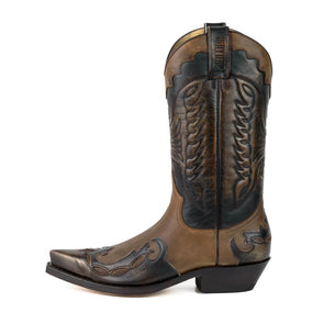 Cowboy Boots for Men and Women Handmade Leather Brown and Gray Silver 1927 Texanas