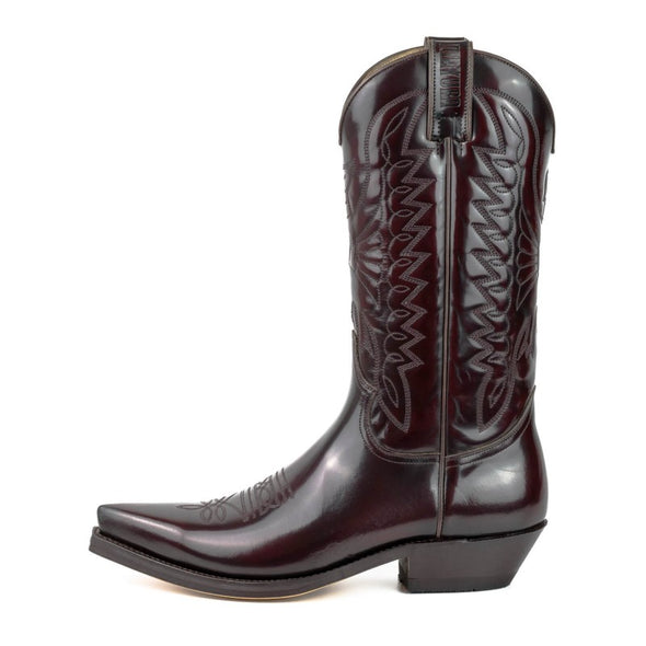 Botas de Homem e Mulher Cowboy (Texanas) Vermelho Escuro Brilhante 1920-C Florentic Burdeos (Mayura Boots)