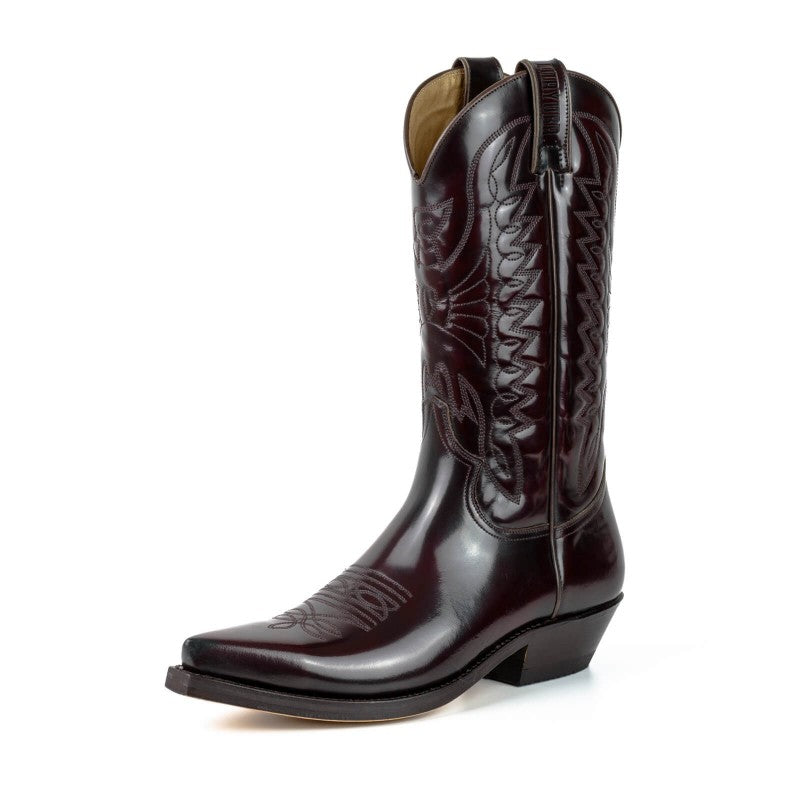 Bottes de cowboy faites à la main pour femmes et hommes en cuir rouge foncé vif 1920 Texas Bottes de cowboy faites à la main pour femmes et hommes en cuir rouge foncé vif 1920 Texas