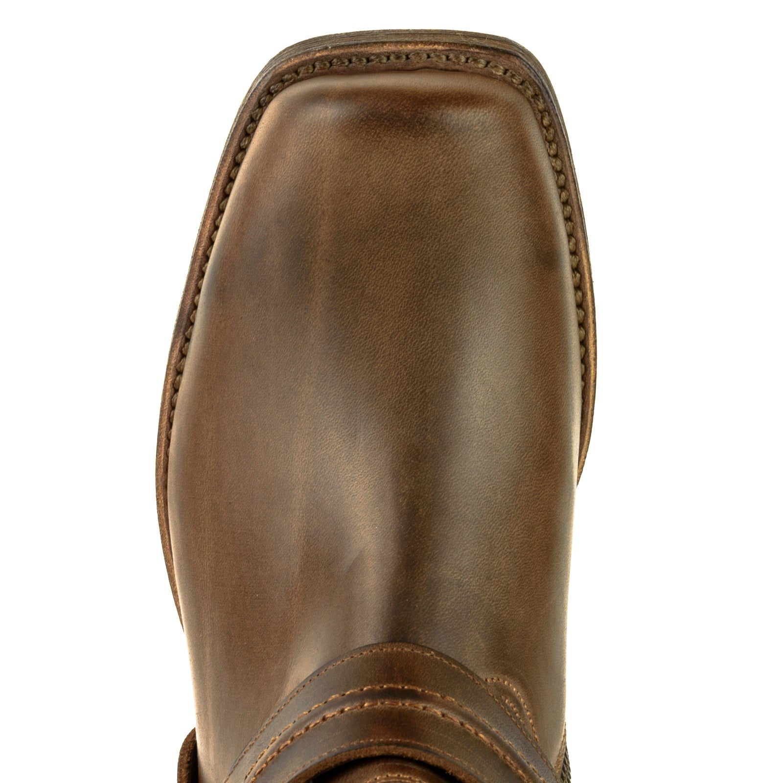 DJFOG Bottes Moto Homme Avec Harnais - Bottines Cuir Bout Carré à Enfiler